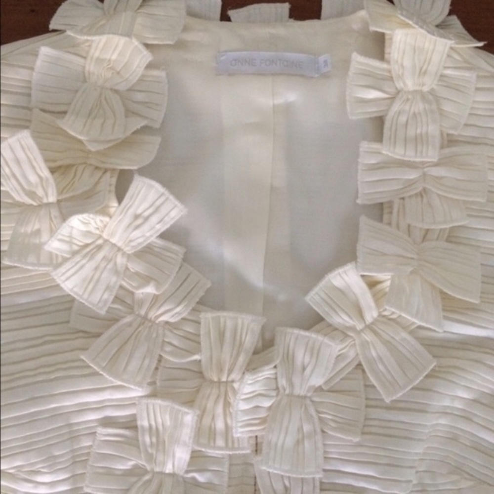 ANN FONTAINE FRENCH Zip Flower Blouse-FR34 US4 EUC - Picture 4 of 6